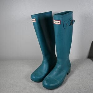 Hunter Women’s Tall Waterproof Rain Boots Blue Green Size 6